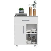 Balcão Fruteira Multiuso Suporte Microondas / Galão de Agua Cozinha 1 ou 2 Portas Com Rodinhas