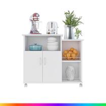 Balcão Fruteira Multiuso Suporte Microondas / Galão de Agua Cozinha 1 ou 2 Portas Com Rodinhas