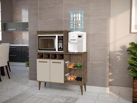 Balcão Fruteira NU Estilo Retrô Com Adega Cor Canela / Off White Balcão Fruteira NU Estilo Retrô Com Adega Cor Canela / Off White