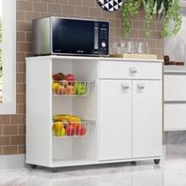 Balcão Fruteira Renata Microondas Bebedouro 2 Portas 1 Gaveta - Branco