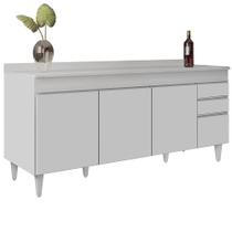 Balcão Gabinete 180cm com Tampo Dallas Branco - Lumil