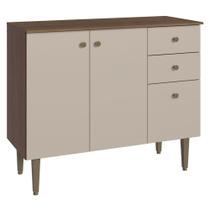 Balcão Gabinete 3 Portas 2 Gavetas Rustic/Crema Gourmet Madesa