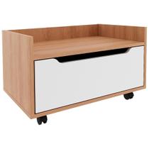 Balcao Gabinete 60cm 1Gaveta 4Rodizios Bn3647 Amendoa Branco Balcao Gabinete 60cm 1Gaveta 4Rodizios Bn3647 Amendoa Branco