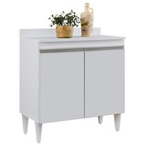 Balcão Gabinete 80cm 2 Portas Hawai Branco - Lumil Móveis