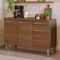 Balcão Gabinete Armário de Cozinha 3 Portas e 1 Gaveta Rustic Emilly Madesa