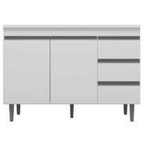 Balcão Gabinete Cozinha Andréia 100cm Com Tampo 2 Portas Branco - Abmaza