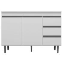 Balcão Gabinete Cozinha Andréia 100cm Com Tampo 2 Portas Branco - Desk Design