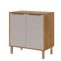Balcão Gabinete Cozinha Compacto 100 MDF 2 Portas com Pés Reguláveis em ABS e Prateleira Interna Design Moderno