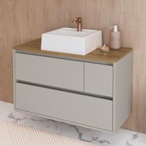 Balcão Gabinete de Banheiro Suspenso 80cm 2 Portas e 1 Gaveta com Cuba Belarus Balcão Gabinete de Banheiro Suspenso 80cm 2 Portas e 1 Gaveta com Cuba Belarus