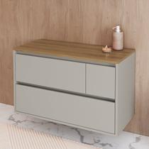 Balcão Gabinete de Banheiro Suspenso 80cm com 2 Portas e 1 Gaveta Belarus Bege/Arenas Balcão Gabinete de Banheiro Suspenso 80cm com 2 Portas e 1 Gaveta Belarus Bege/Arenas