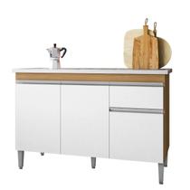Balcão Gabinete de Cozinha 3 Portas 120cm Tatiane Sem Tampo