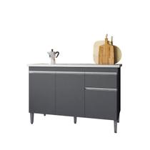 Balcão Gabinete de Cozinha 3 Portas 120cm Tatiane Sem Tampo