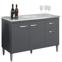 Balcão Gabinete de Cozinha Gabriela 120cm Sem Tampo AJL Móveis Balcão Gabinete de Cozinha Gabriela 120cm Sem Tampo AJL Móveis
