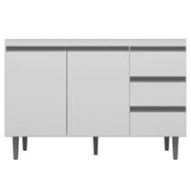 Balcão Gabinete de Pia 100cm 2 Portas 3 Gavetas Andréia Branco - AJL Móveis Balcão Gabinete de Pia 100cm 2 Portas 3 Gavetas Andréia Branco - AJL Móveis