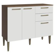 Balcão Gabinete de Pia 105 cm 3 Portas 2 Gavetas Rustic/Branco Lille Madesa Balcão Gabinete de Pia 105 cm 3 Portas 2 Gavetas Rustic/Branco Lille Madesa