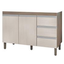 Balcão Gabinete de Pia 119cm Karen 2 Portas 3 Gavetas P14 Malbec/Avelã - MPdecor