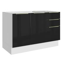 Balcão Gabinete de Pia 120 cm 2 Portas 3 Gavetas (Sem Tampo) Lux Madesa Balcão Gabinete de Pia 120 cm 2 Portas 3 Gavetas (Sem Tampo) Lux Madesa