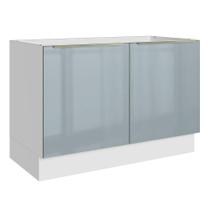 Balcão Gabinete de Pia 120 cm 2 Portas (Sem Tampo) Branco/Cinza Lux Madesa Balcão Gabinete de Pia 120 cm 2 Portas (Sem Tampo) Branco/Cinza Lux Madesa
