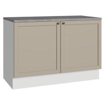 Balcão Gabinete de Pia 120 cm (Com Tampo) Branco/Crema Vik Madesa Balcão Gabinete de Pia 120 cm (Com Tampo) Branco/Crema Vik Madesa