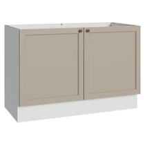 Balcão Gabinete de Pia 120 cm (Sem Tampo) Branco/Crema Vik Madesa
