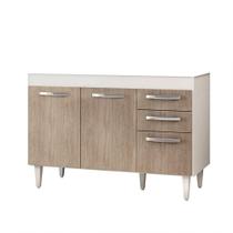 Balcão Gabinete de Pia 120cm Suécia 03 Portas 02 Gavetas