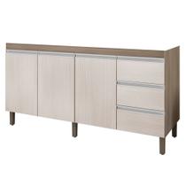 Balcão Gabinete de Pia 159cm Karen 3 Portas P14 Malbec/Avelã - MPdecor