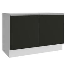 Balcão Gabinete de Pia Armário de Cozinha 120 cm 2 Portas Branco/Preto Glamy Madesa