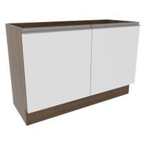 Balcão Gabinete de Pia Armário de Cozinha 2 Portas Rustic/Branco Glamy Madesa