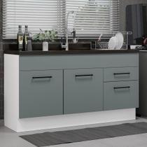 Balcão Gabinete De Pia Madesa Agata 150 Cm 2 Portas E 2 Gavetas (sem Tampo E Pia) - Branco/cinza Balcão Gabinete De Pia Madesa Agata 150 Cm 2 Portas E 2 Gavetas (sem Tampo E Pia) - Branco/cinza