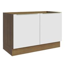 Balcão Gabinete de Pia Madesa Lux 120 cm 2 Portas (Sem Tampo) - Rustic/Branco Veludo Balcão Gabinete de Pia Madesa Lux 120 cm 2 Portas (Sem Tampo) - Rustic/Branco Veludo