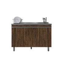 Balcão Gabinete de Pia Malu 120cm Chocolate S/Tampo - Nathan Balcão Gabinete de Pia Malu 120cm Chocolate S/Tampo - Nathan