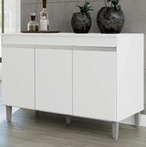 Balcão Gabinete de Pia Manu 120cm S/ Tampo Branco - Ajl Móveis Balcão Gabinete de Pia Manu 120cm S/ Tampo Branco - Ajl Móveis
