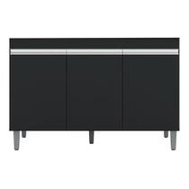 Balcão Gabinete de Pia Manu 120cm S/ Tampo Cor Preto - AJL Móveis