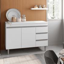 Balcão Gabinete de Pia para Cozinha Sem Tampo 100cm Andréia Branco- MABE MAGAZINE Balcão Gabinete de Pia para Cozinha Sem Tampo 100cm Andréia Branco- MABE MAGAZINE