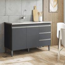 Balcão Gabinete de Pia para Cozinha Sem Tampo 120cm Andréia Cinza Fosco- MABE MAGAZINE Balcão Gabinete de Pia para Cozinha Sem Tampo 120cm Andréia Cinza Fosco- MABE MAGAZINE
