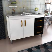 Balcão Gabinete de Pia sem Tampo 118cm X 80cm Karina Balcão Gabinete de Pia sem Tampo 118cm X 80cm Karina