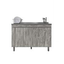 Balcão Gabinete de Pia sem Tampo 120cm 3 Portas Manu - AJL Móveis