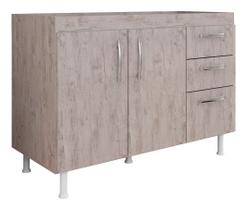Balcão Gabinete de Pia Sem Tampo 120cm Nathan 2 Portas Rústico - SSX Multicoisas Balcão Gabinete de Pia Sem Tampo 120cm Nathan 2 Portas Rústico - SSX Multicoisas
