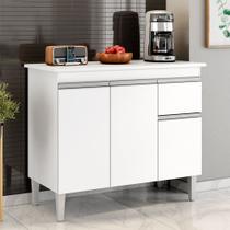 Balcão Gabinete de Pia sem Tampo Tatiane 100cm 3 Portas 1 Gaveta - SSX Multicoisas