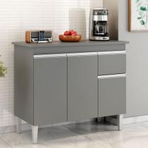 Balcão Gabinete de Pia sem Tampo Tatiane 100cm 3 Portas 1 Gaveta - SSX Multicoisas