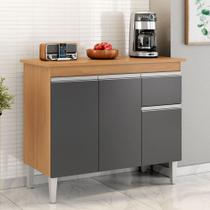 Balcão Gabinete de Pia sem Tampo Tatiane 100cm 3 Portas 1 Gaveta - SSX Multicoisas