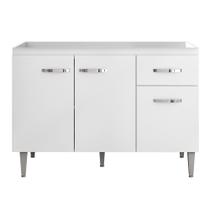 Balcão Gabinete Gabriela de Pia 120cm Sem Tampo 3 Portas Branco - Abmaza