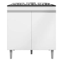 Balcão Gabinete Lena Cooktop 2 Portas para Cozinha Branco - Bela Móveis
