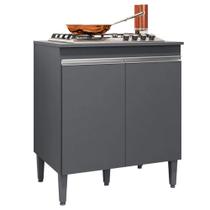 Balcão Gabinete Martin Cooktop 2 Portas para Cozinha Cinza