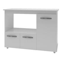 Balcão Gabinete Multiuso Para Cozinha Liza Branco Com 3 Portas - Móveis Leartam