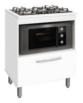 Balcao / Gabinete P/ Cooktop 05 Bocas E P/ Forno Bur. Branco