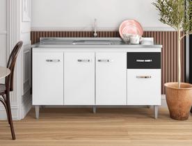 Balcão Gabinete p/ Pia Gabriela com tampo 150 cm AJL Móveis - Flex