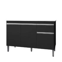 Balcão Gabinete P/pia S/tampo 120cm Tatiane - Ajl Móveis Cor Preto