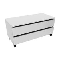 Balcão Gabinete para Banheiro 80cm com Rodízio e 2 Gavetas BN3603 Branco - Tecno