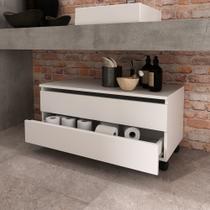 Balcão Gabinete para Banheiro 80cm com Rodízio e 2 Gavetas BN3603 Balcão Gabinete para Banheiro 80cm com Rodízio e 2 Gavetas BN3603